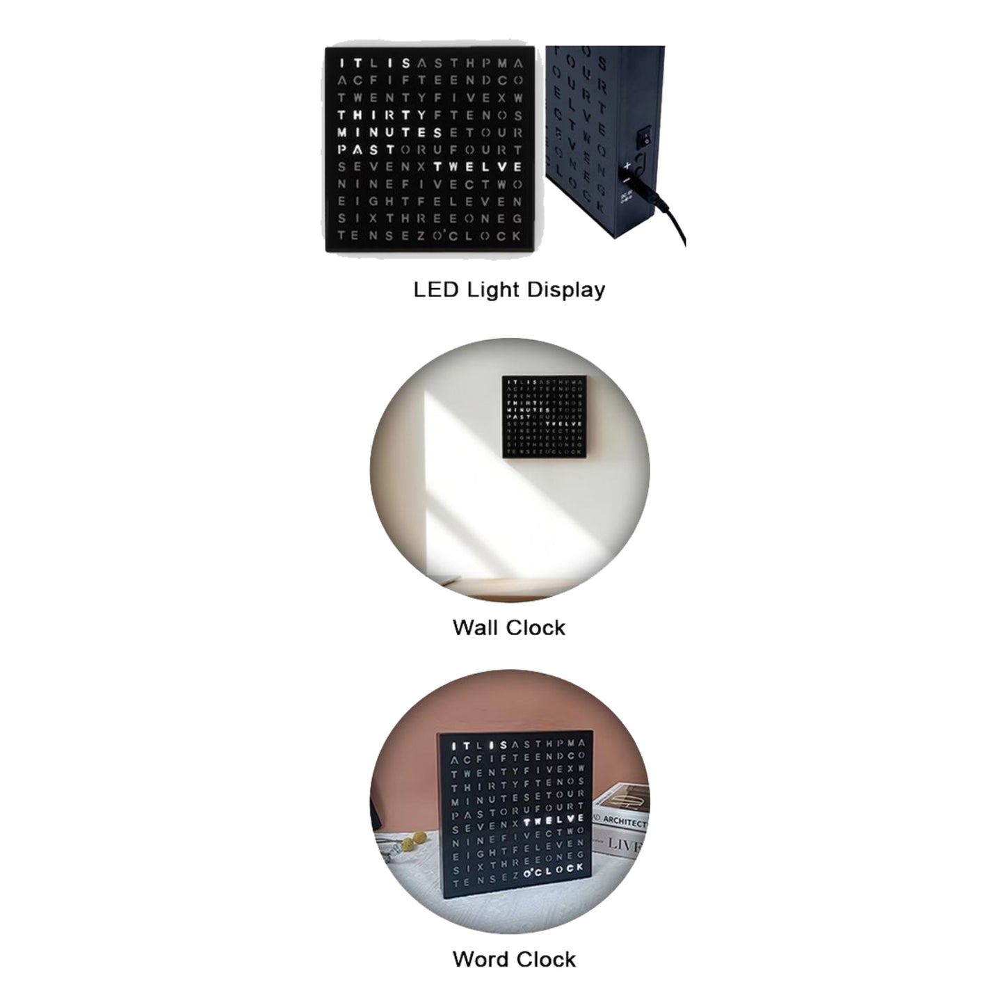 Grid Light Up Word Clock