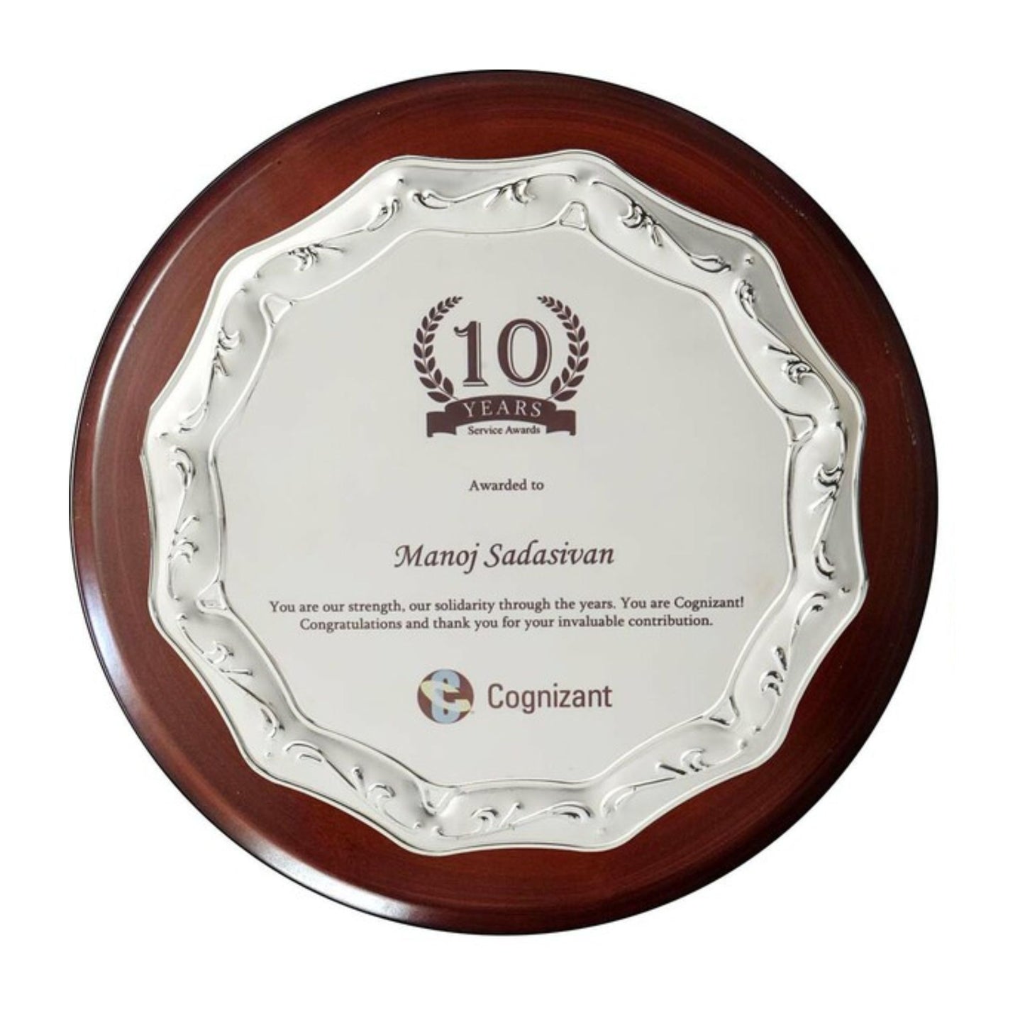 Silver Trim Round Salver