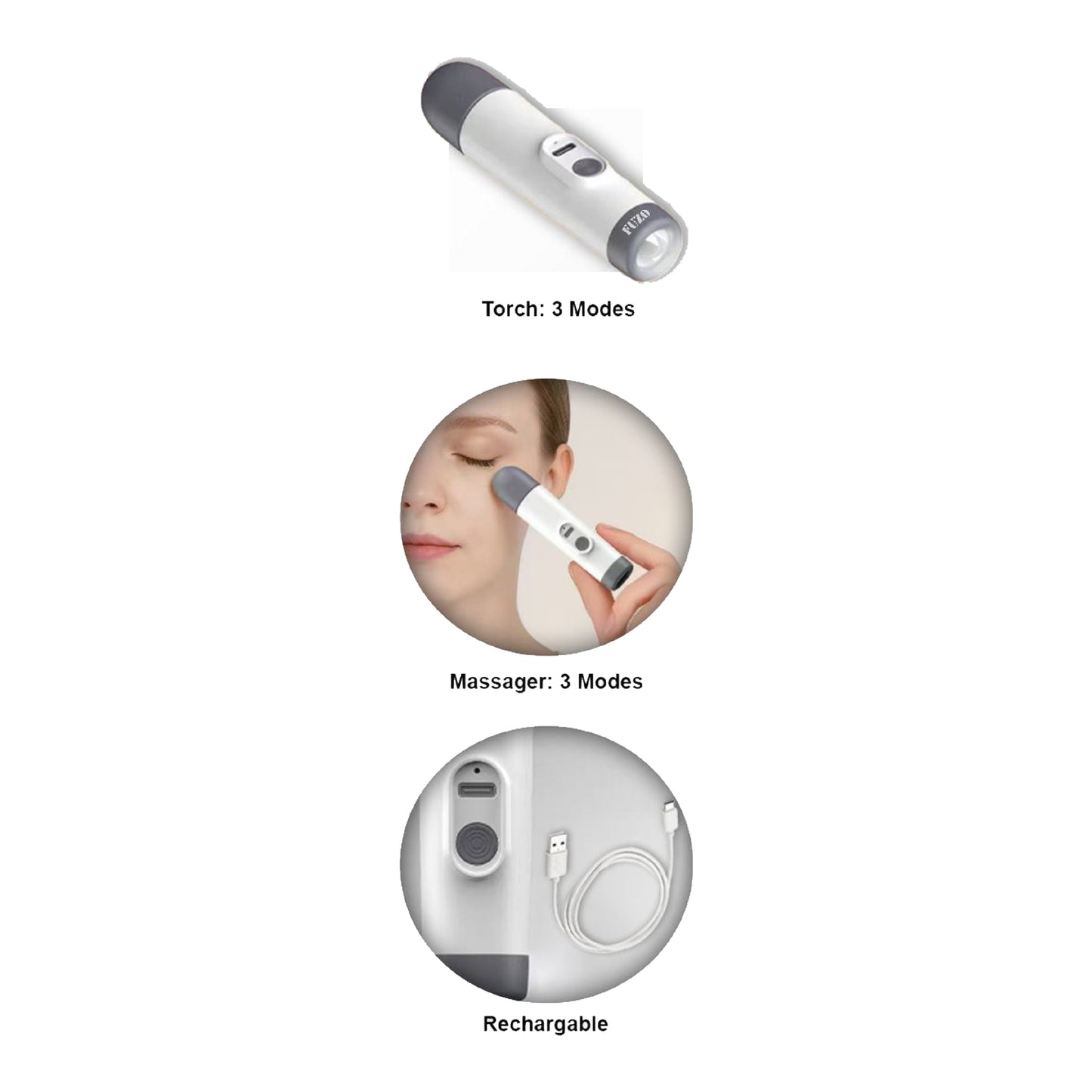 RayLax Rechargeable Torch With Massager