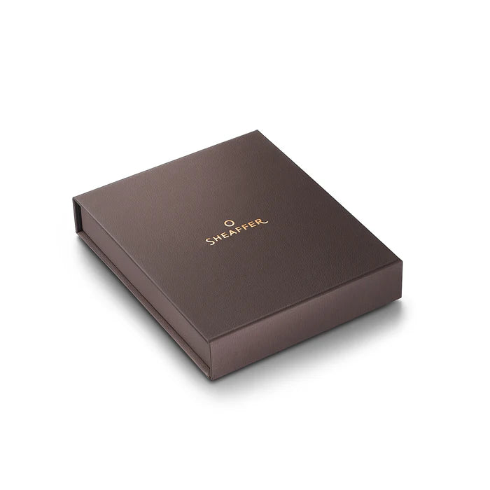 Sheaffer Gift Set ft. Coffee Edition 100 Ballpoint Pen with Regal Brown PVD Trims and Credit Card Holder