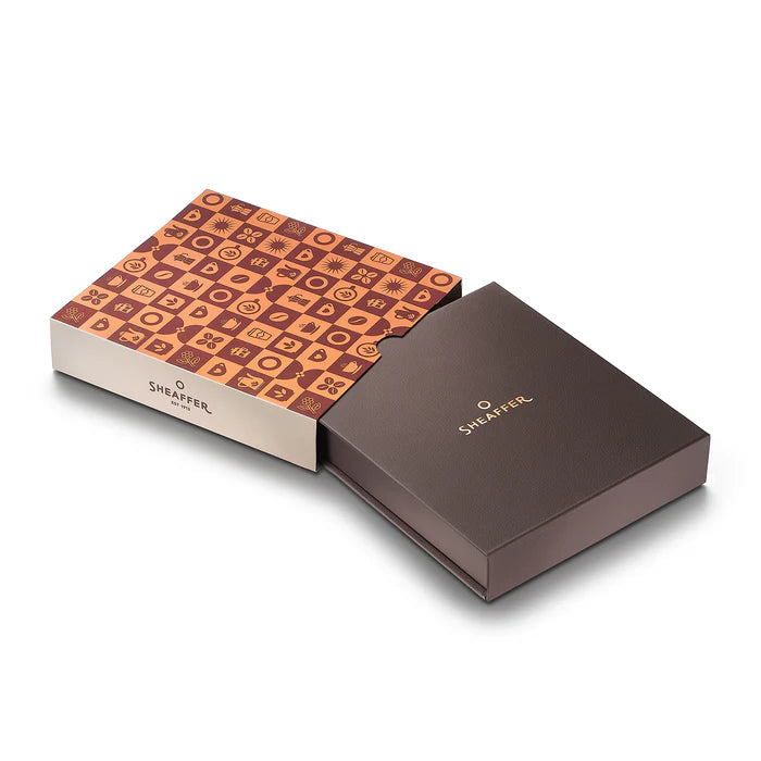 Sheaffer Gift Set ft. Coffee Edition 100 Ballpoint Pen with Regal Brown PVD Trims and Credit Card Holder