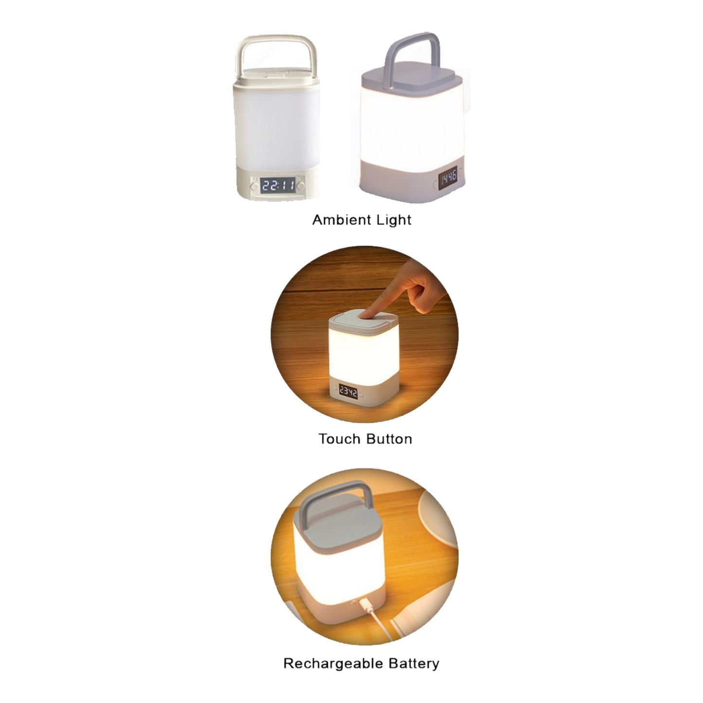 Gleam Desk Lamp with Clock & Remote