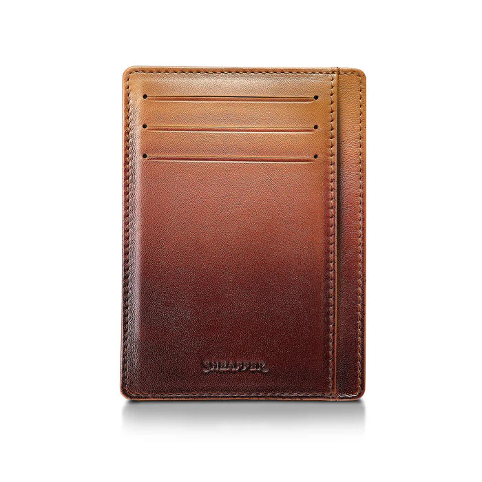 Sheaffer Gift Set ft. Coffee Edition VFM Ballpoint Pen with Regal Brown PVD Trims and Credit Card Holder