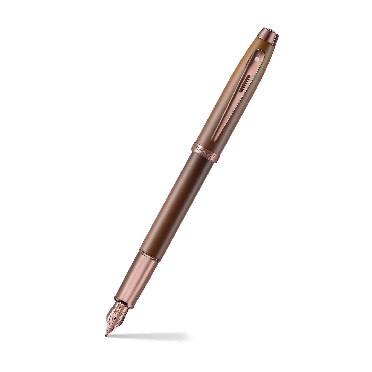 Sheaffer 100 Gift Set 9374 Coffee Edition Fountain Pen (Medium) with Regal Brown PVD Trims and Coffee Scented Skrip Ink (50 ml)