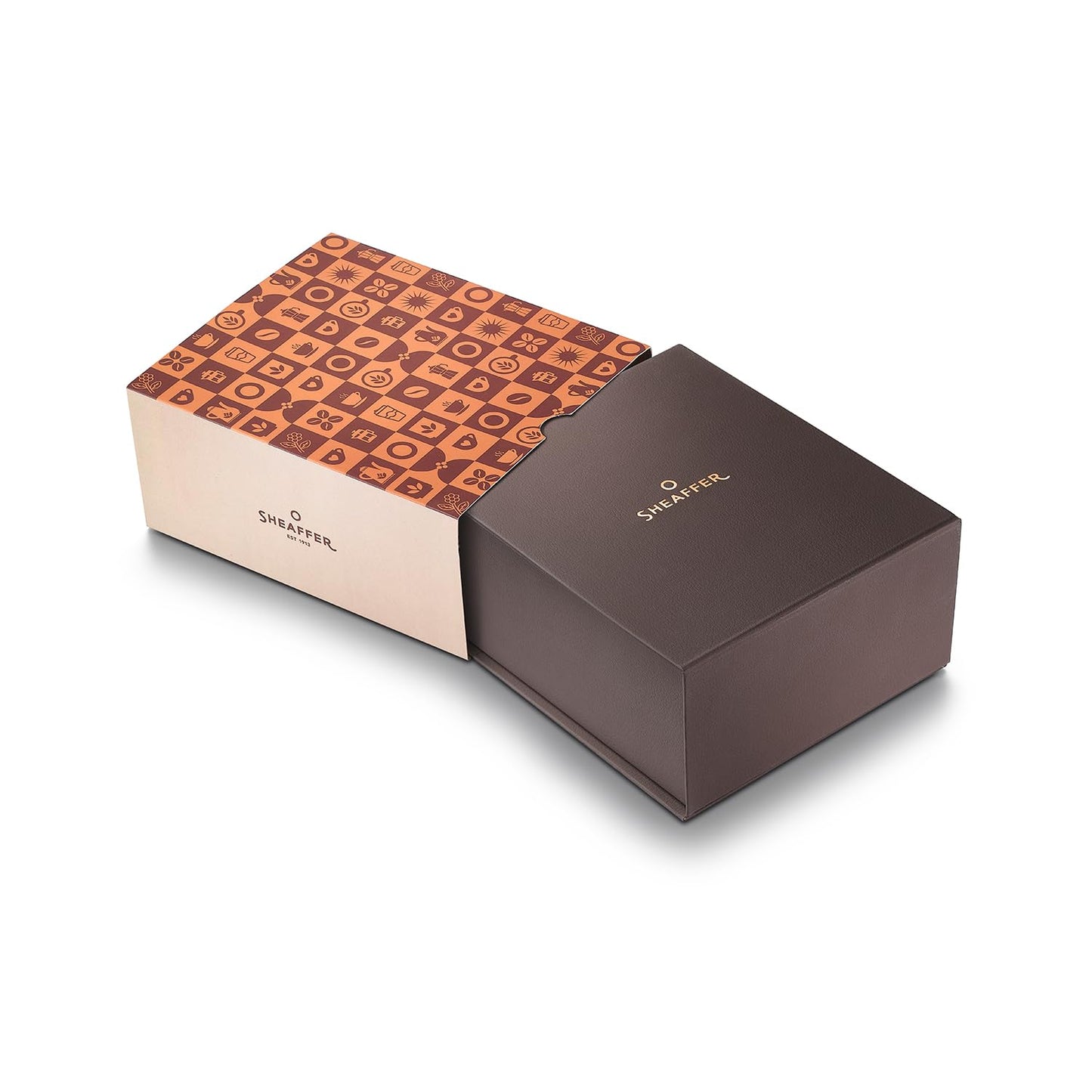 Sheaffer 100 Gift Set 9374 Coffee Edition Fountain Pen (Medium) with Regal Brown PVD Trims and Coffee Scented Skrip Ink (50 ml)