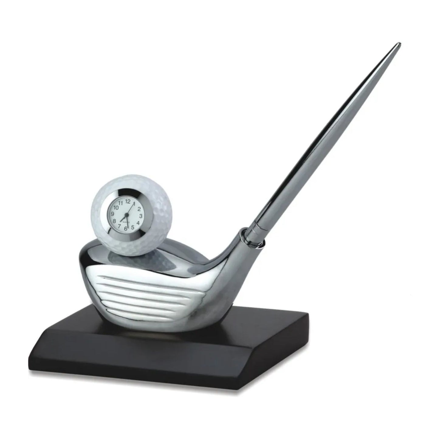 Golf Theme Pen Stand With Clock