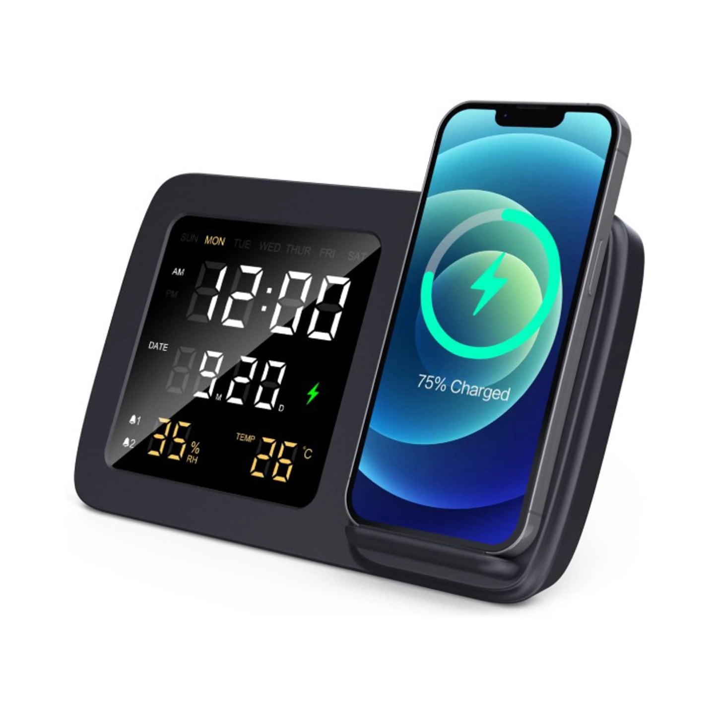Shimmer Wireless charger with clock