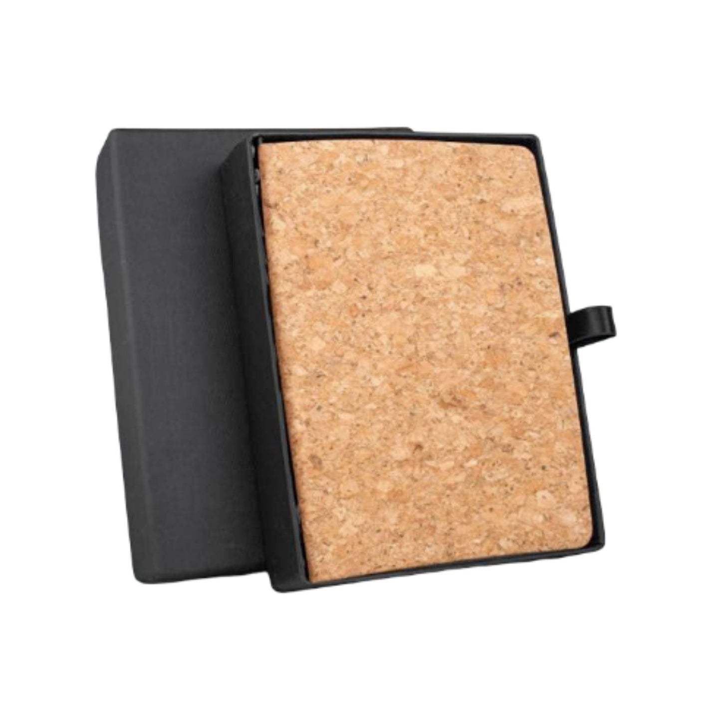 Cork notebook with card holder, hanging cork keychain and cork pen