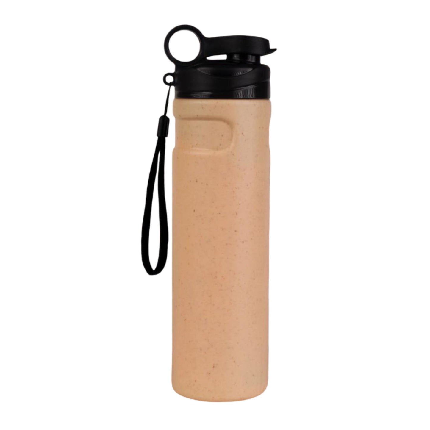 Insulated Straight Steel bottle with Rice husk outer body