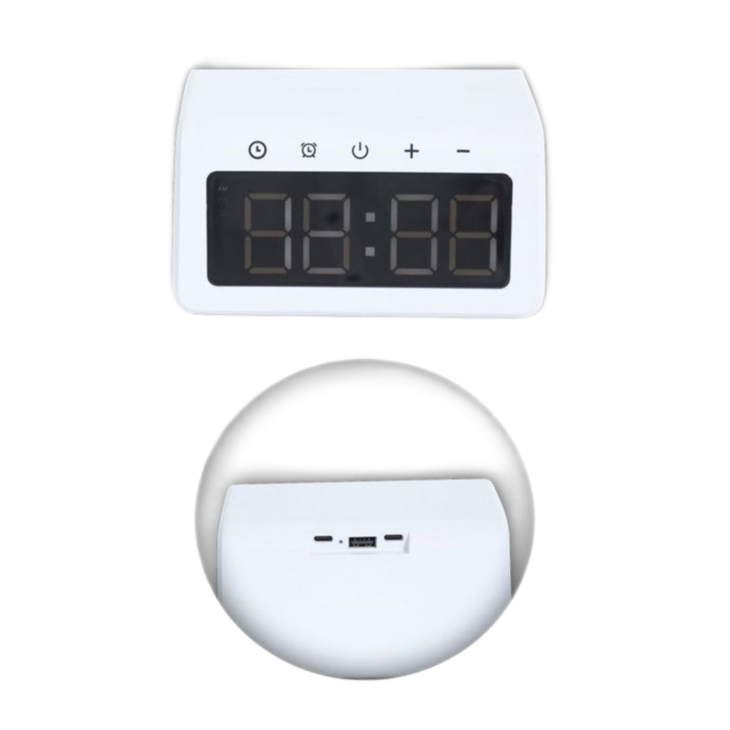Arch 5 In 1 Wireless Charger Ambient Light Large Display Clock Alarm Charging Hub
