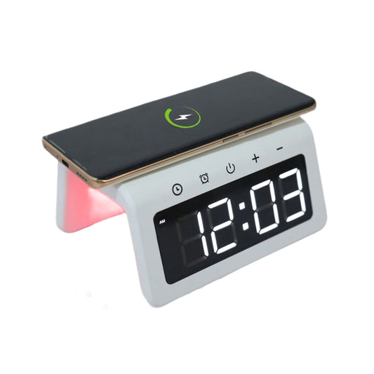Arch 5 In 1 Wireless Charger Ambient Light Large Display Clock Alarm Charging Hub