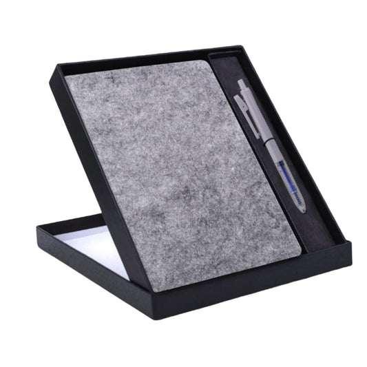 EcoFelt Notebook Gift set: A5 Eco Notebook With Paper Clip Gel Pen