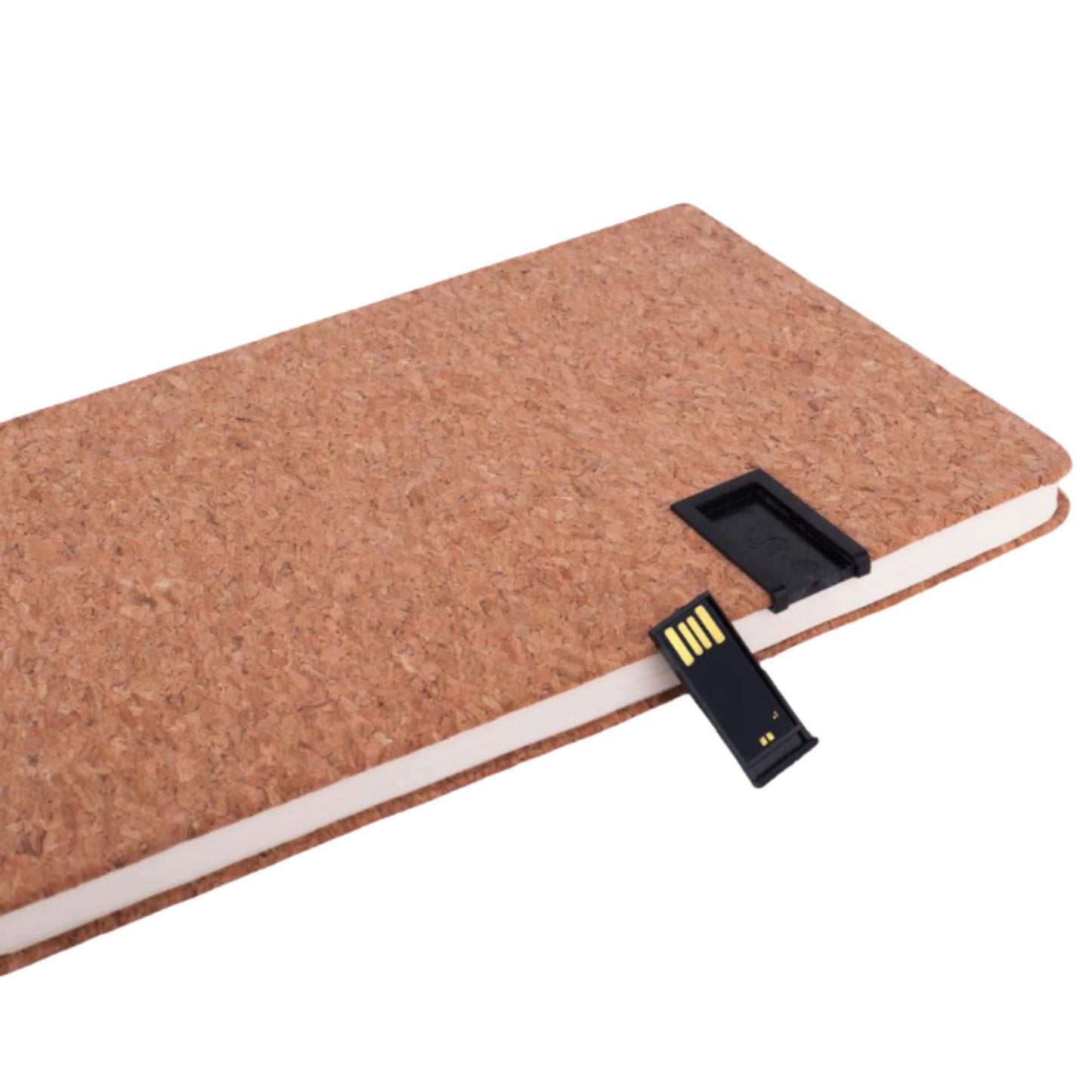 Hard bound Cork A5 notebook with Pen Drive, Ribbon and elastic fastener