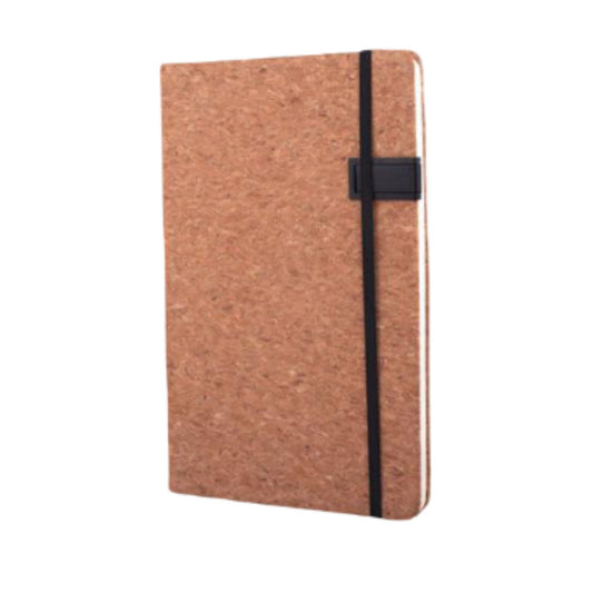 Hard bound Cork A5 notebook with Pen Drive, Ribbon and elastic fastener
