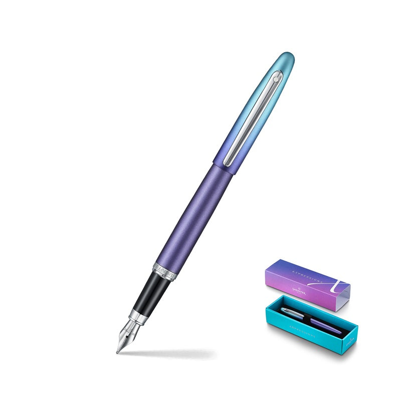 Sheaffer Expressions VFM 9430 Blue And Purple Pearlised Gradient Fountain Pen With Chrome-Plated Trims - Medium