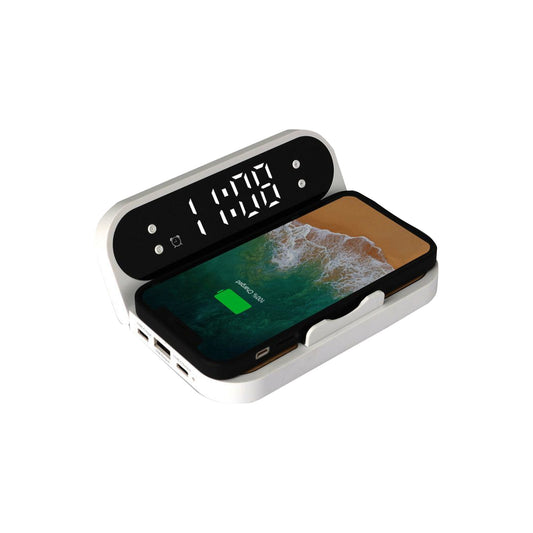 Snooze Clock With Alarm Wireless Charger Charging Hub
