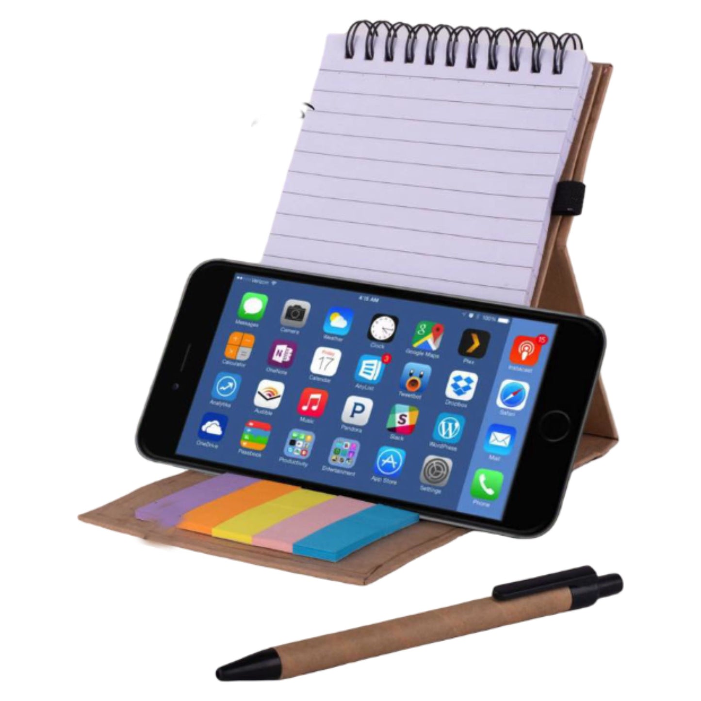 Folding writing pad with Sticky notes and Eco pen
