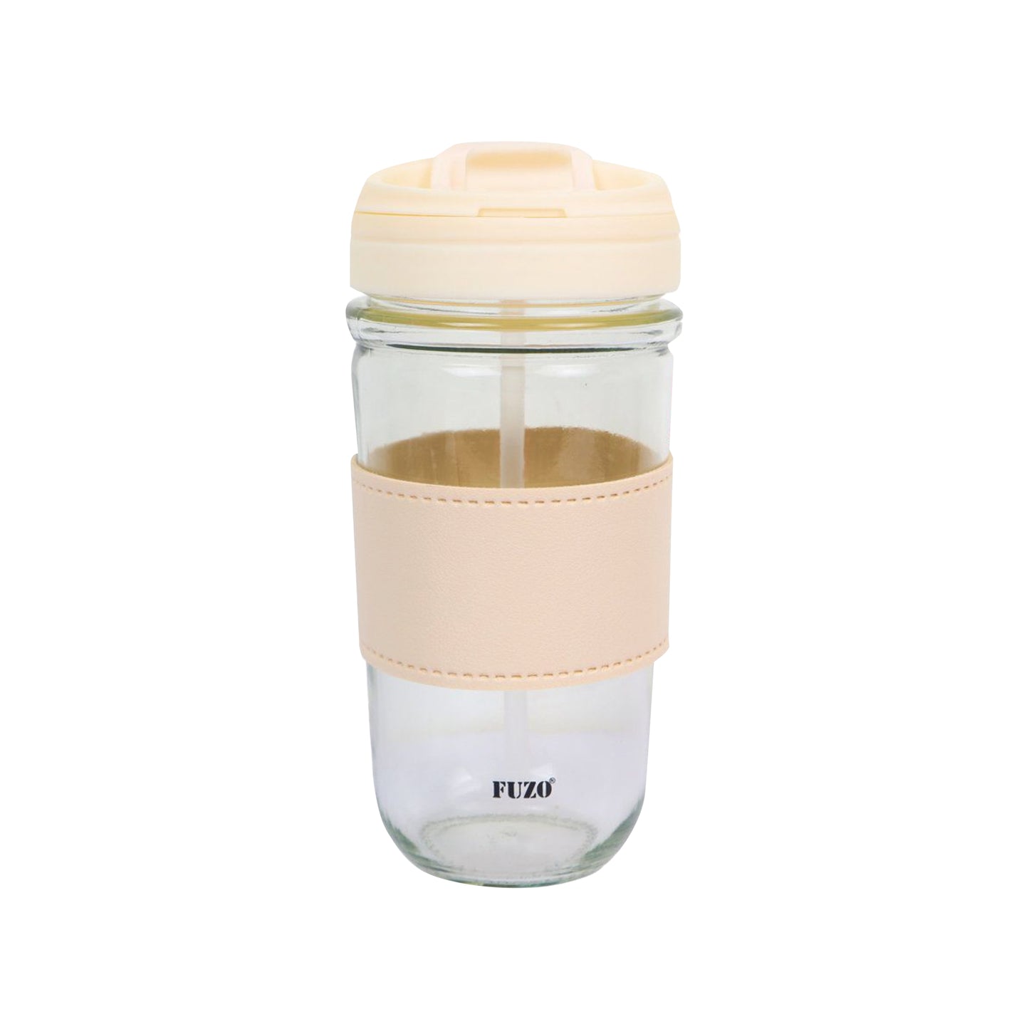 FlipSip Glass Mug With Dual Sipper Lid & Mobile Stand