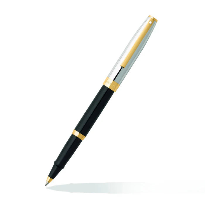Sheaffer® 9475 9471 Glossy black body with a chrome cap and gold tone trim