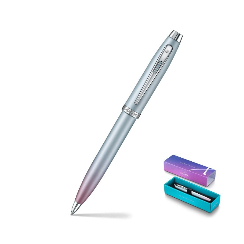Sheaffer Expressions 100 9376 Blue And Pink Pearlised Gradient Ballpoint Pen With Chrome-Plated Trims