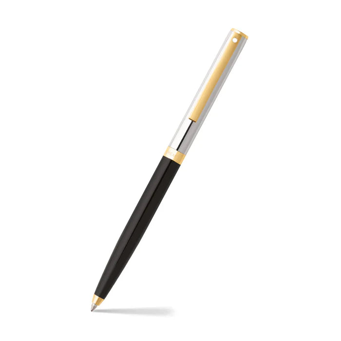 Sheaffer® 9475 9471 Glossy black body with a chrome cap and gold tone trim