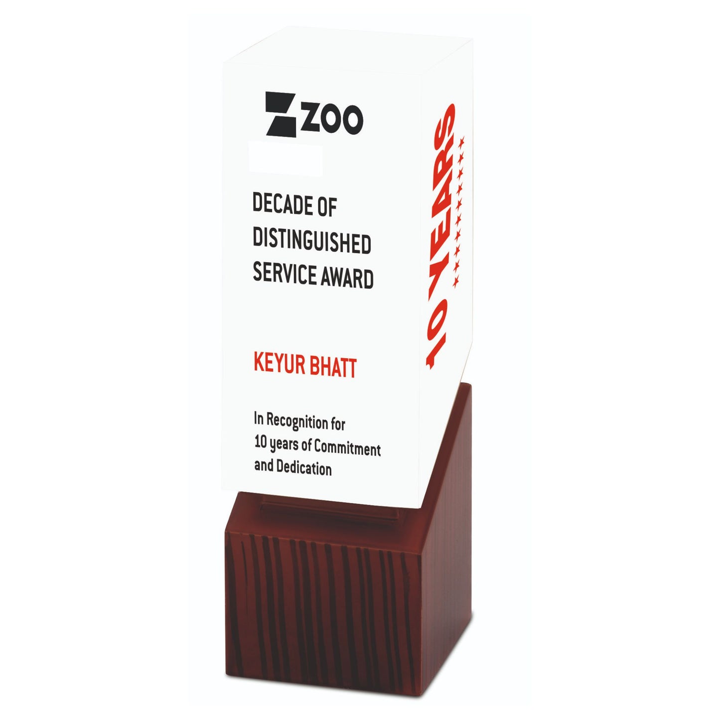 Square Wooden Brick Trophy
