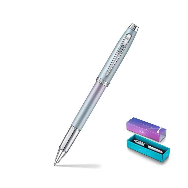 Sheaffer Expressions 100 9376 Blue And Pink Pearlised Gradient Rollerball Pen With Chrome-Plated Trims SKU:WP36089