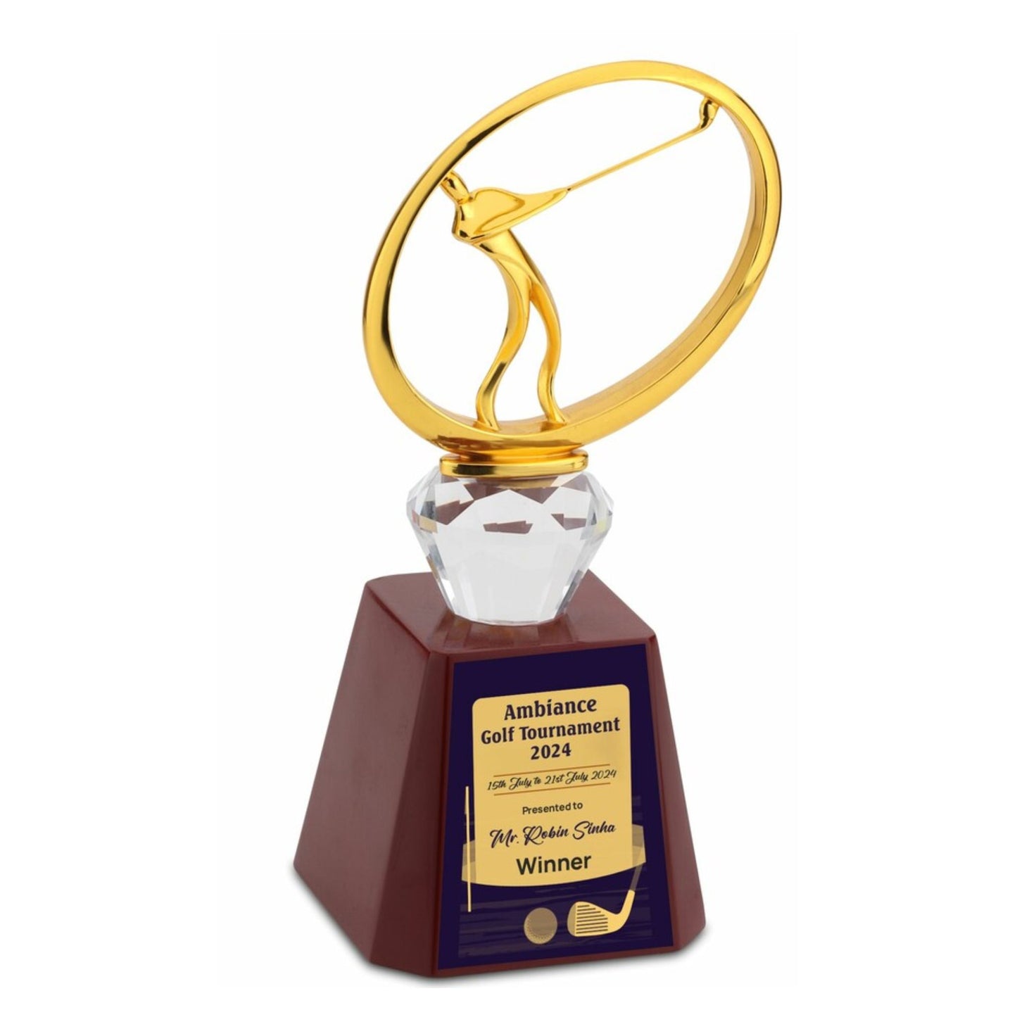 Crystal Arc Golf Trophy