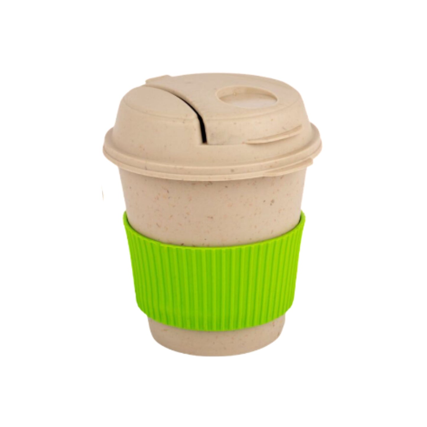 Bamboo Coffee mug: Eco friendly mug with flip top Lid and Anti-Scald sleeve