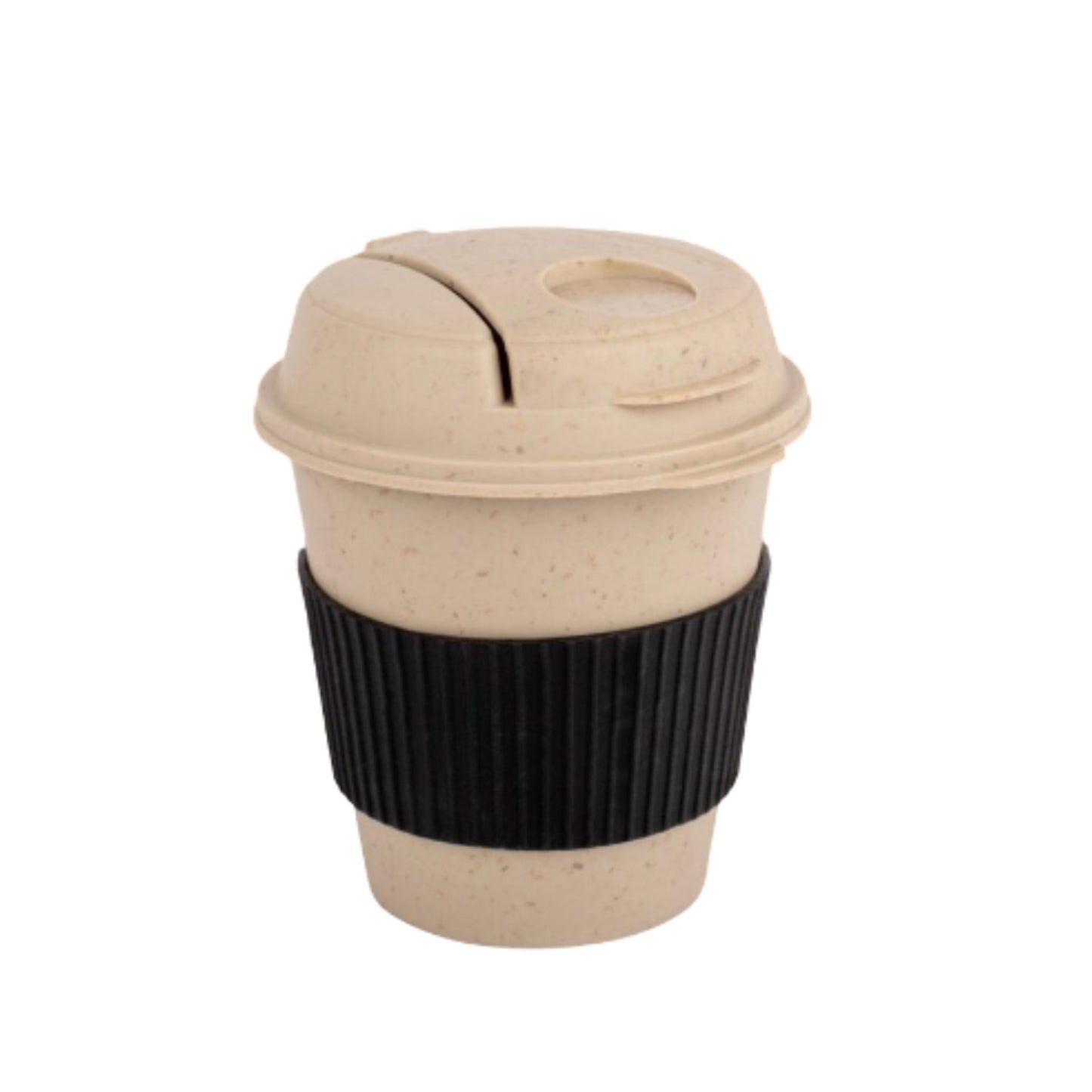 Bamboo Coffee mug: Eco friendly mug with flip top Lid and Anti-Scald sleeve