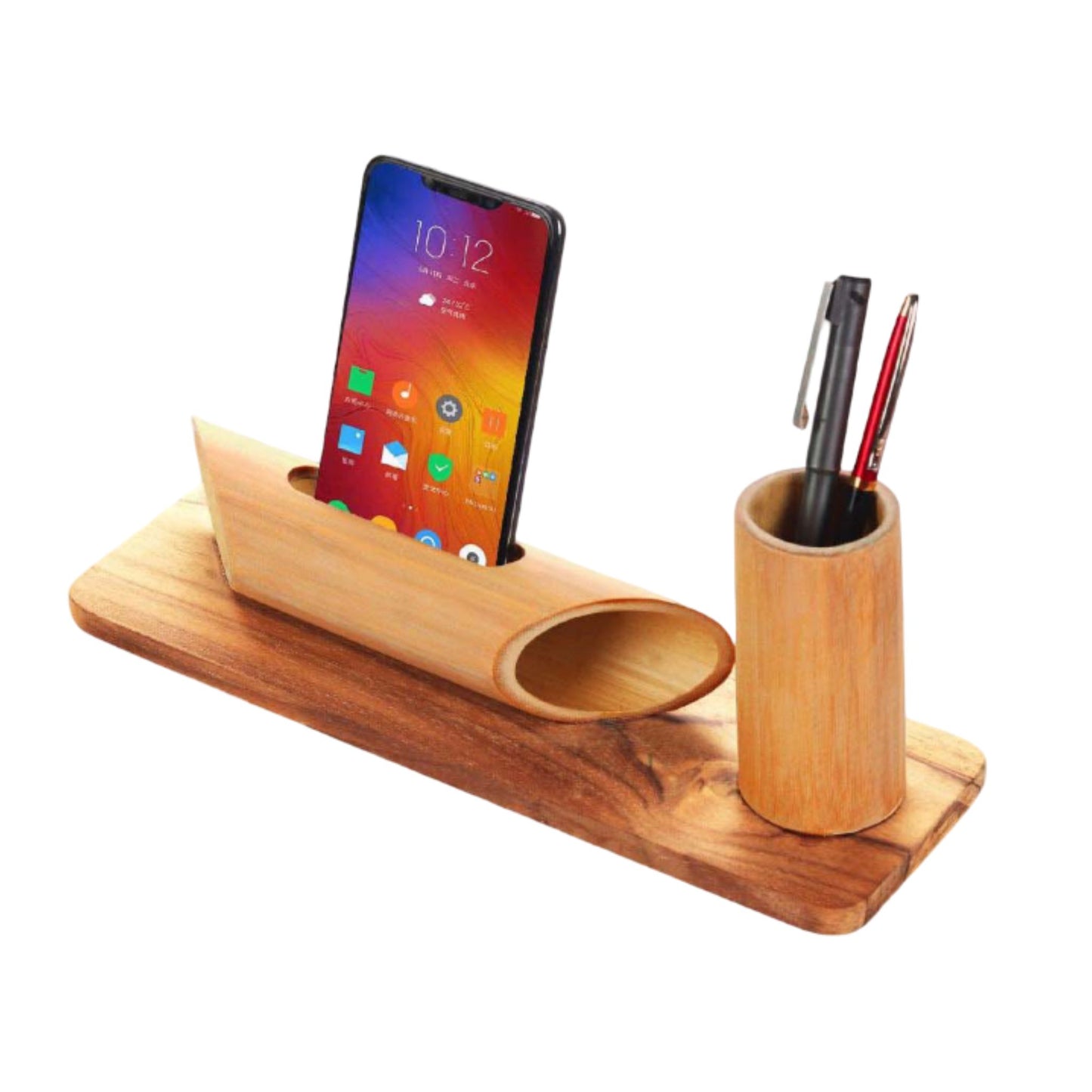 Bamboo Set: Bamboo tumbler with Music Amplifier for Smartphones
