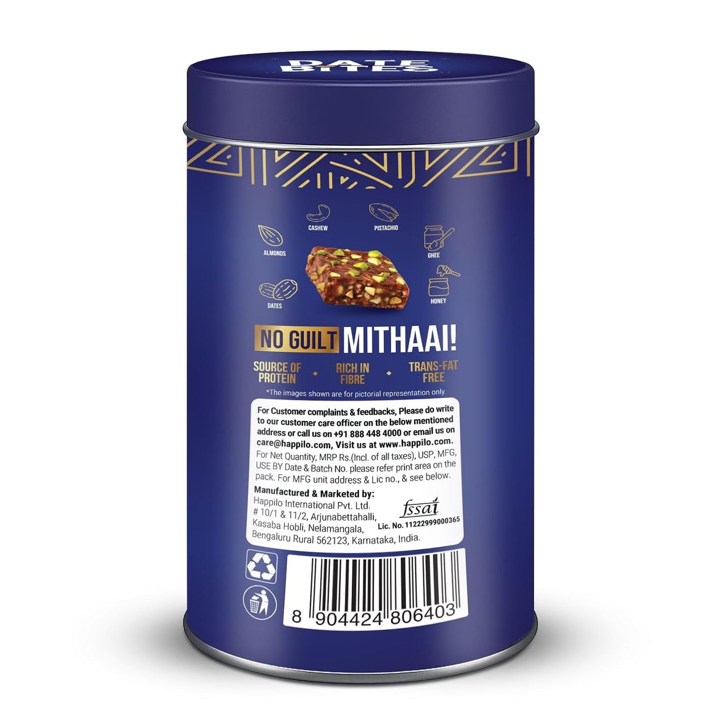 Happilo Date Bites Tin Premium Gift
