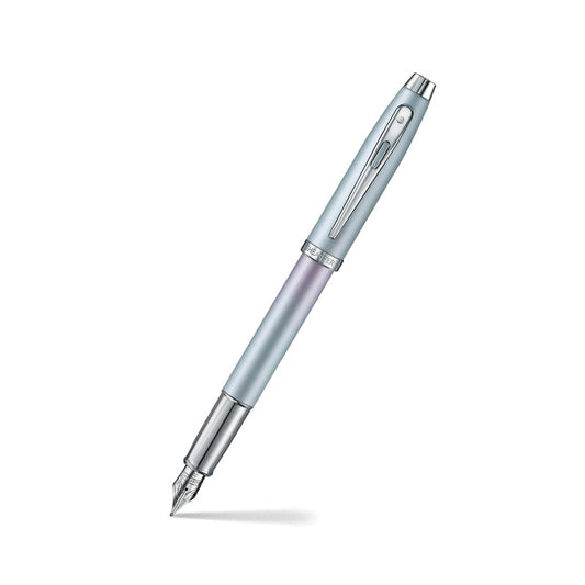 Sheaffer Expressions 100 9376 Blue And Pink Pearlised Gradient Fountain Pen With Chrome-Plated Trims -Medium
