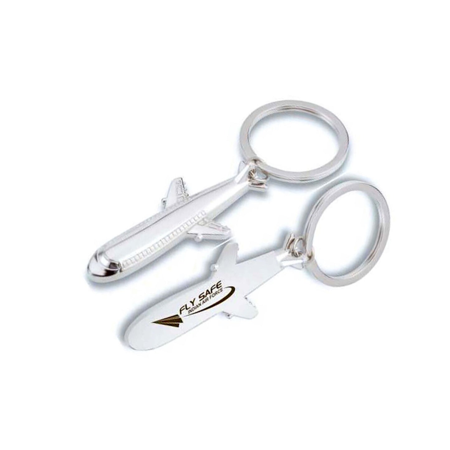 Aeroplane Shaped Metal Keychain