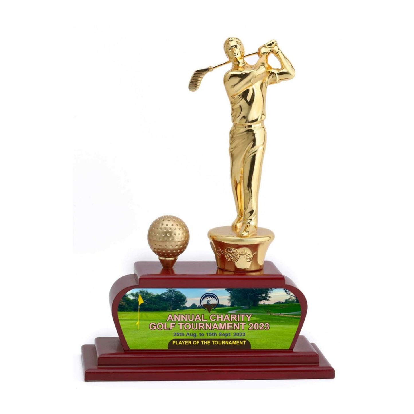 Golf Field Trophy With Figurine