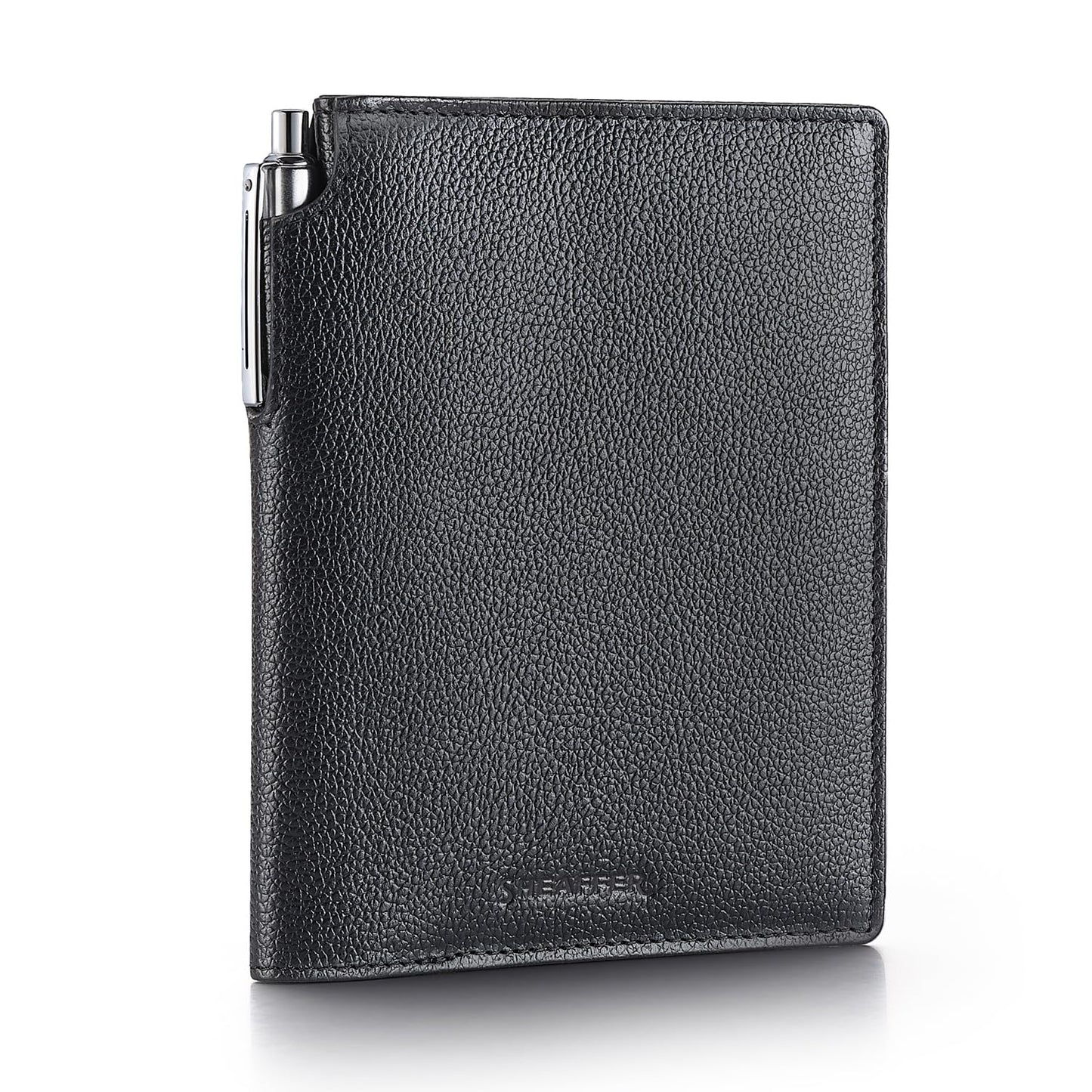 Sheaffer Gift Set G323 | Sentinel Brushed Chrome Ballpoint Pen with Leather Passport Holder
