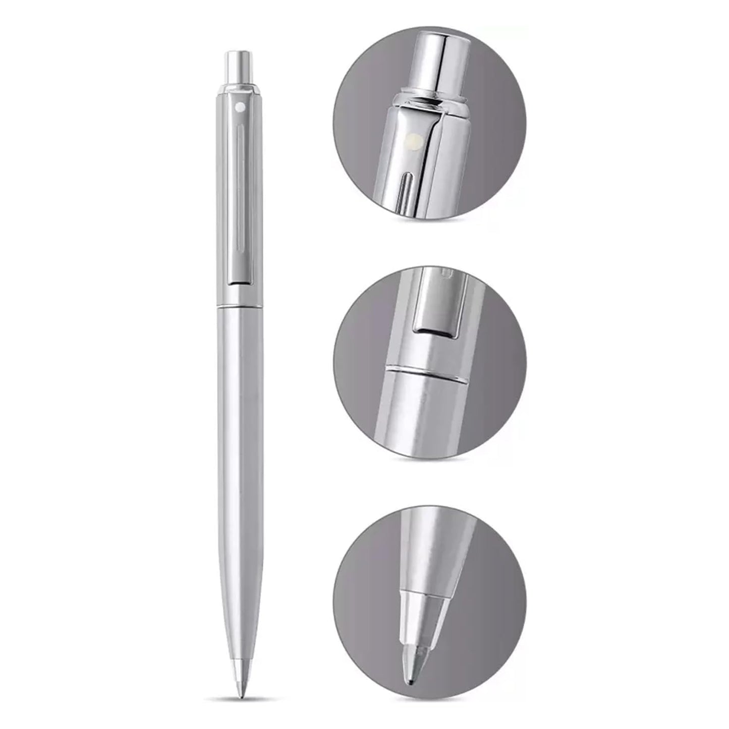 Sheaffer Gift Set G323 | Sentinel Brushed Chrome Ballpoint Pen with Leather Passport Holder