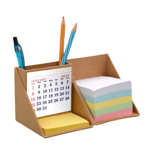 Folding Paper cube with calendar (with memopad & tumbler)