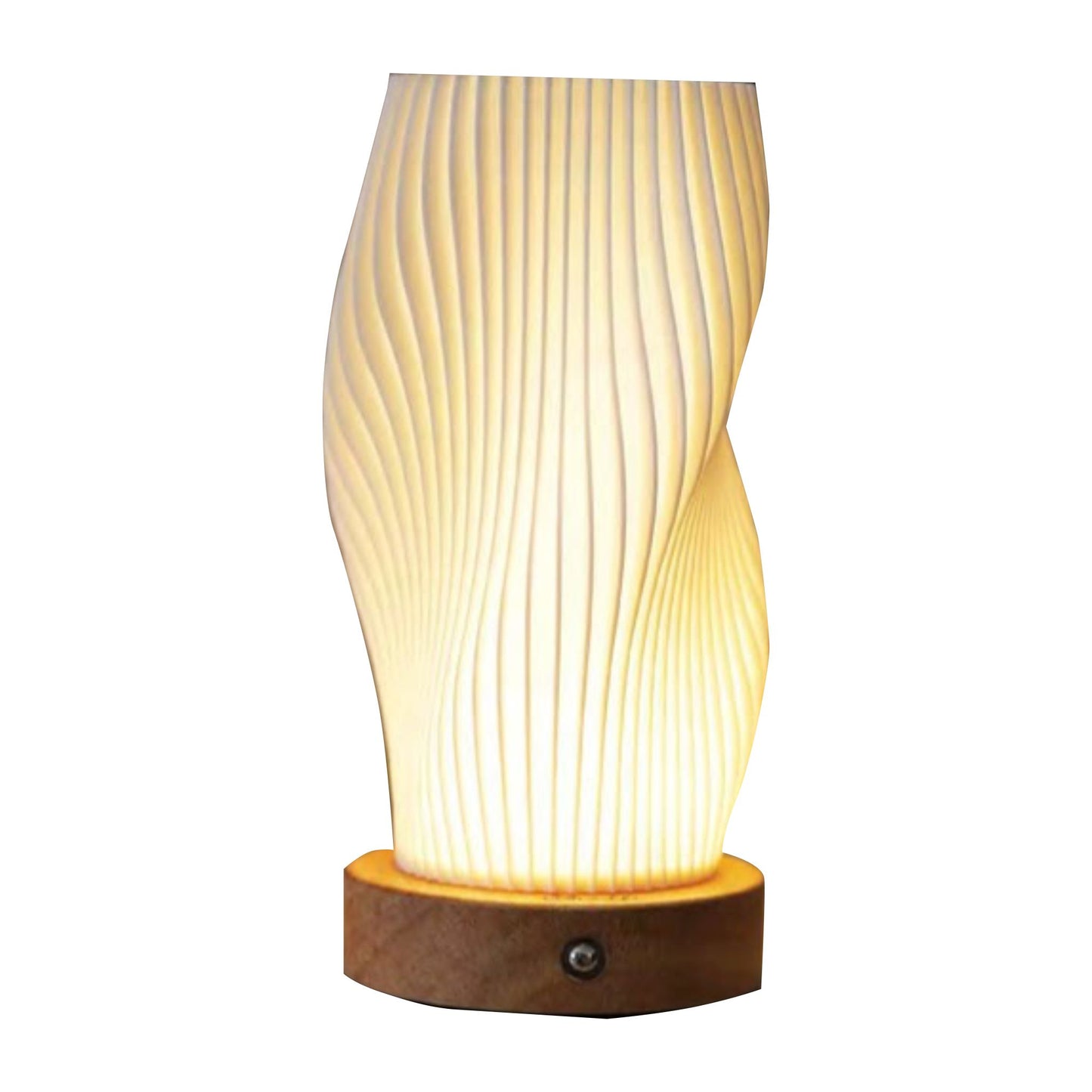 timalfi Flower Vase 3D Wave with Natual Bamboo Base Lamps