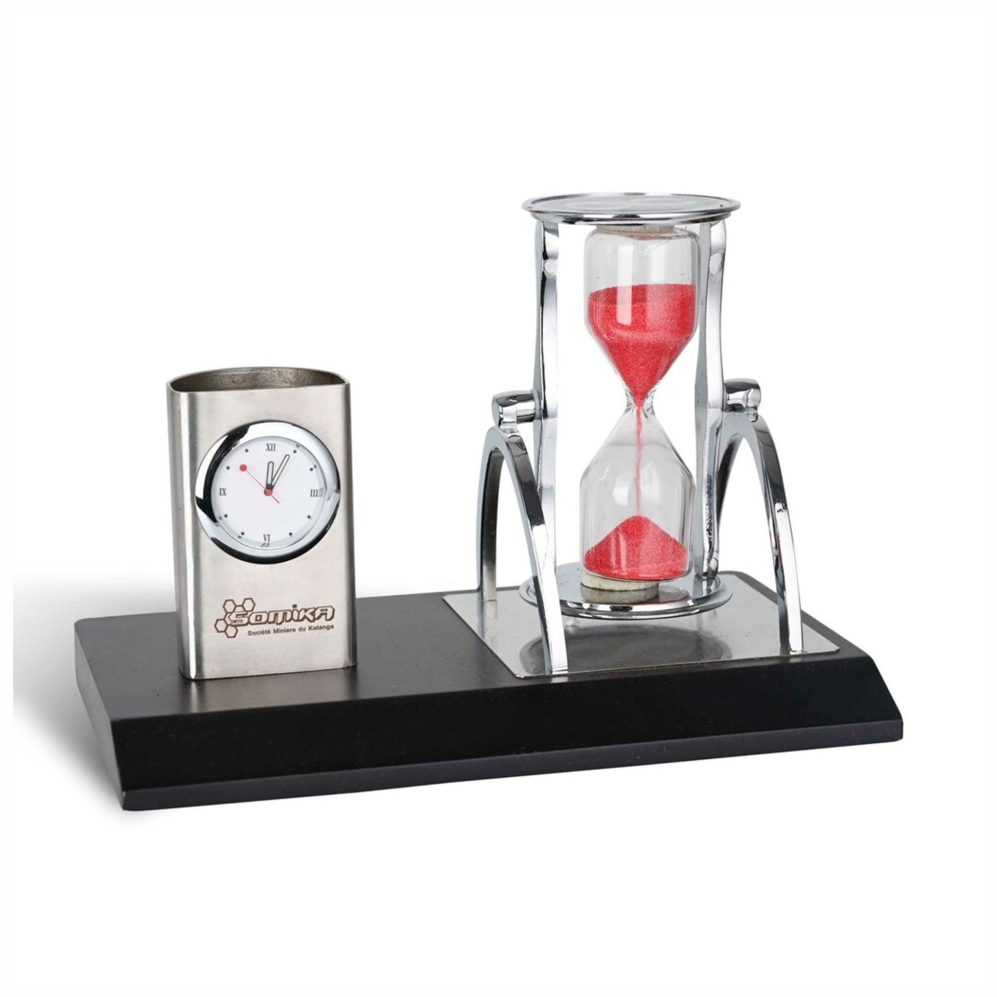 Pen Stand, Clock, & Rotating Sand Timer