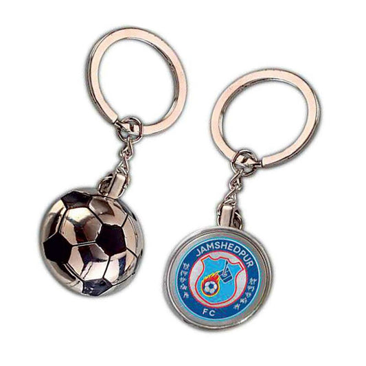 Metal Silver Premium Football Keychain
