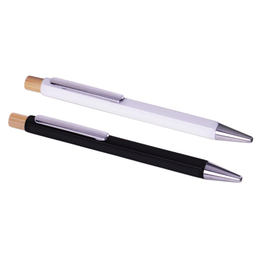Metal body pen with Bamboo pusher
