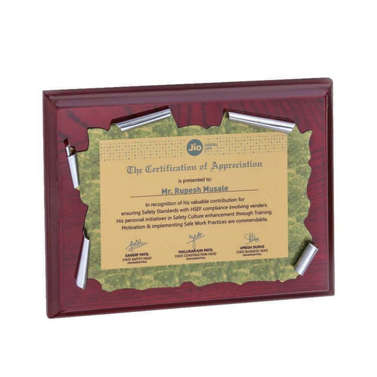 Golden Scroll Plate Plaque