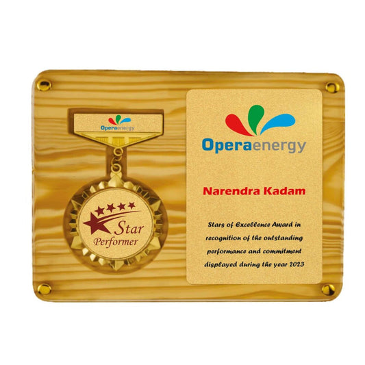 Woodgrain Star Performer Plaque