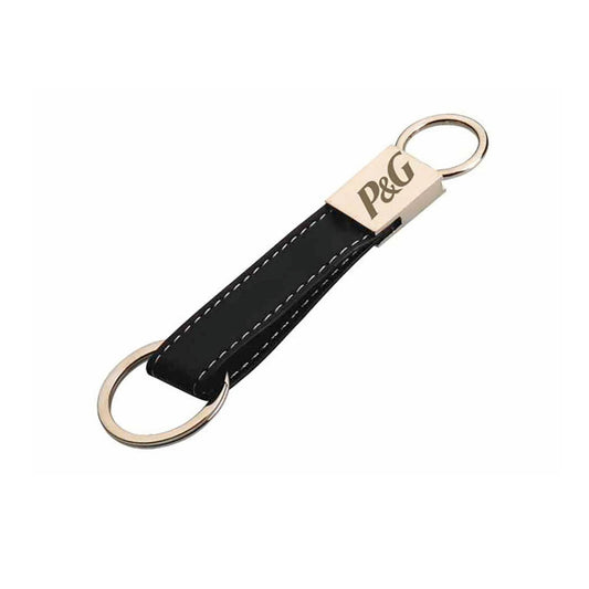 Double Ring PU Keychain