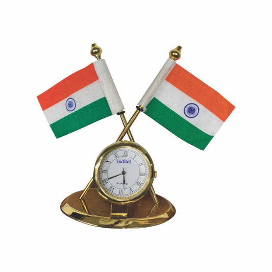 Twin Flag Desk Clock