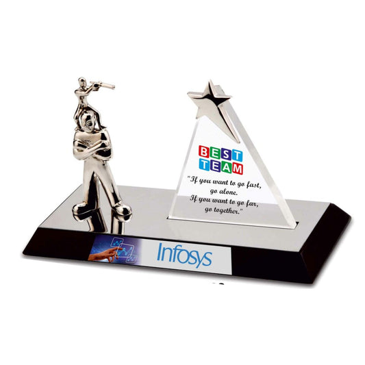 A Bold Figure Carries Another Who Scouts Ahead