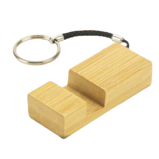 Bamboo Phone Holder Keychain