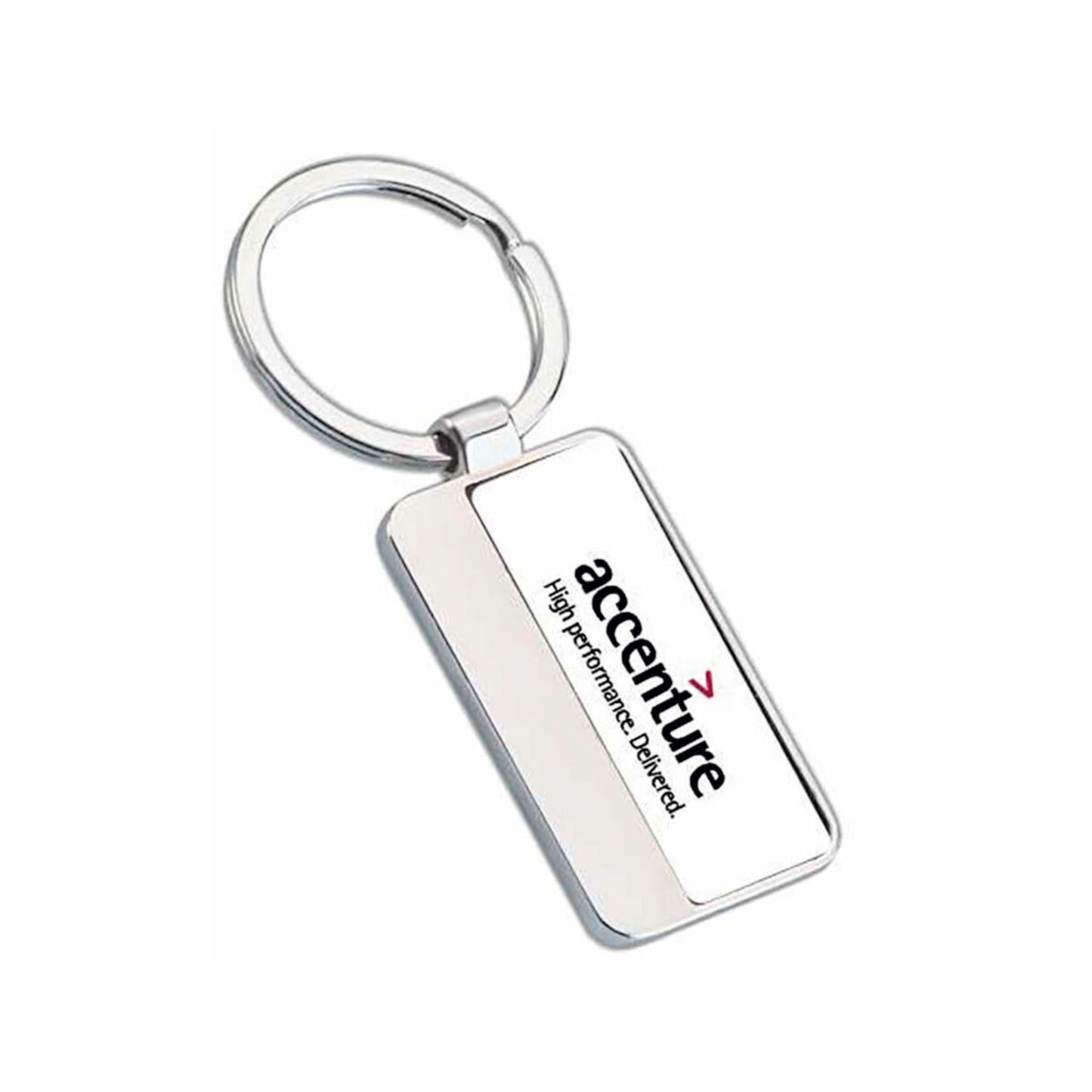 Chrome Rectangle Keychain