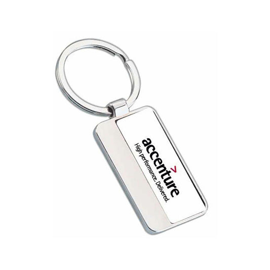 Chrome Rectangle Keychain